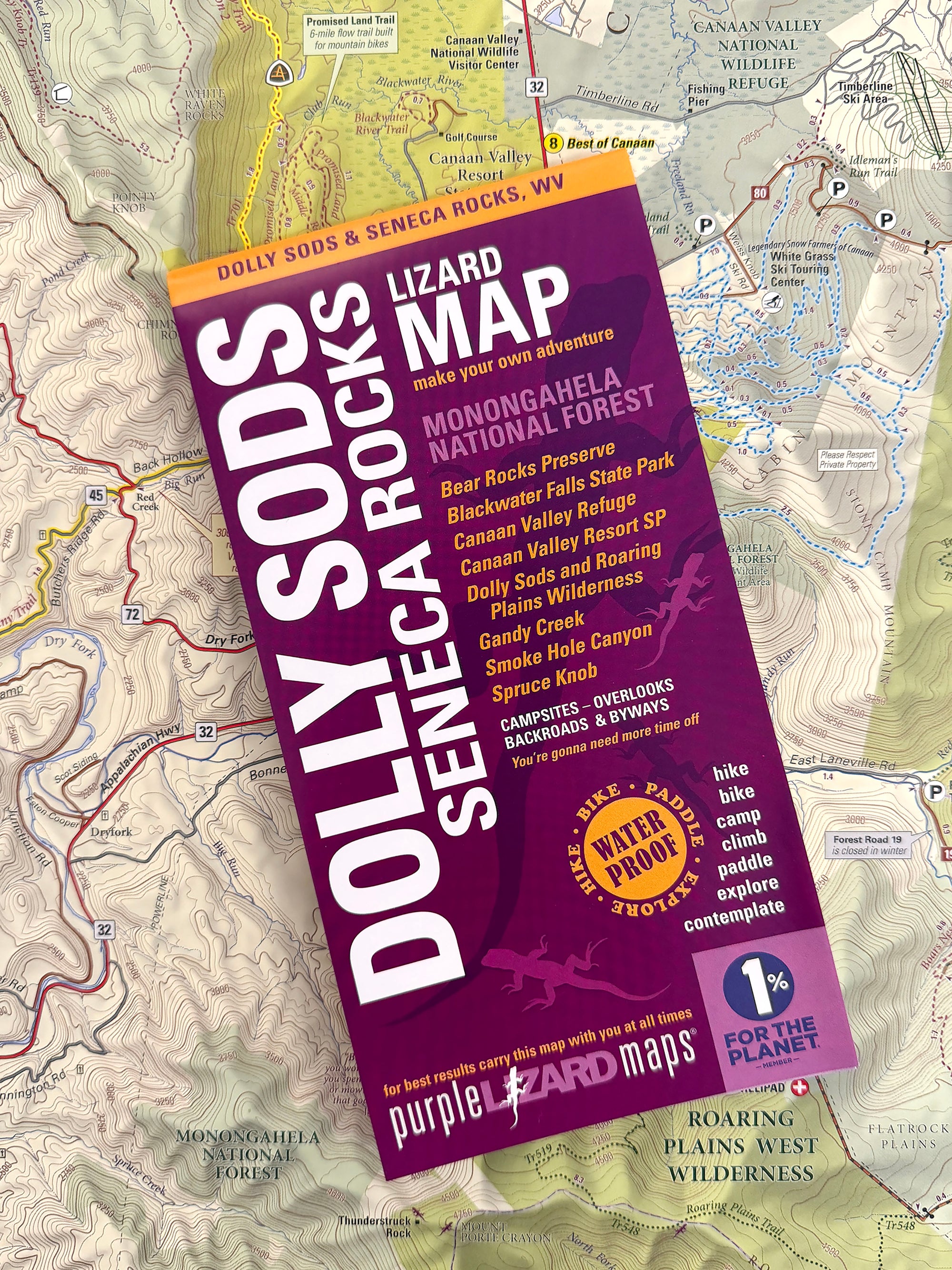 Dolly Sods-Seneca Rocks Lizard Map: West Virginia