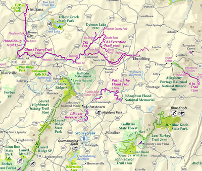 Pennsylvania Statewide Outdoor Recreation Lizard Map - Purple Lizard Maps