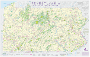 Pennsylvania Recreation Map Art Print